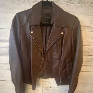 Faux Leather Jacket • Burgundy • Size M